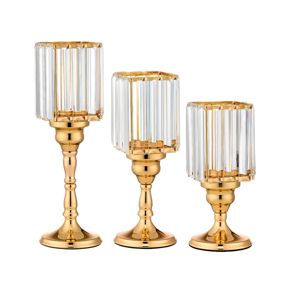 CANDLE HOLDER NVK-24073 GOLD ΣΕΤ3ΤΜΧ